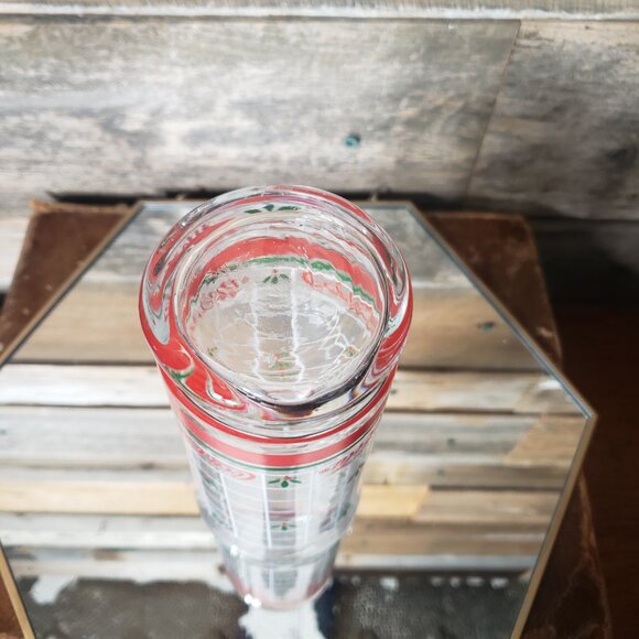 Libbey Glass Co - Coca-Cola Christmas Holly Windowpane Glass - Picture 7 of 7